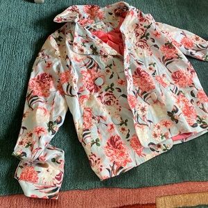 Floral collared spring jacket with big buttons